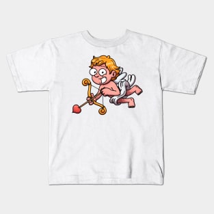 Cute Valentine’s Day Cherub Holding A Bow And Arrow Kids T-Shirt